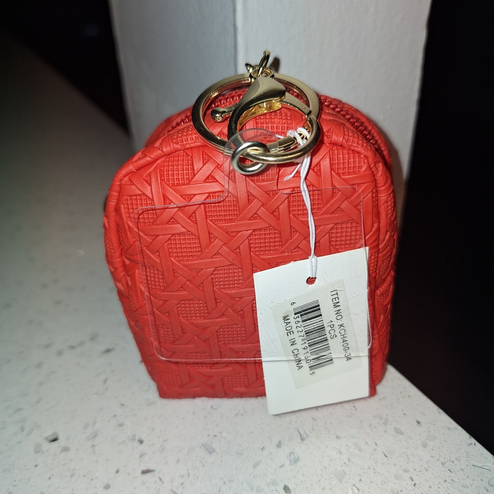 Red Textured Women's Bag